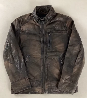 Vintage Leather Biker Jacket Bomber Jacket Brown Lamb’s Leather Size M - Image 1 of 4