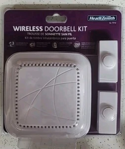 Heath Zenith Wireless Doorbell Kit with 2 Push Buttons White SL7312 - Picture 1 of 2
