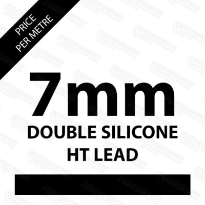 Powerspark Matt Black 7mm Double Silicone HT Lead Sold Per Metre - Image 1 of 4