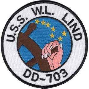 USS Wallace L. Lind DD-703 Patch - Large - Bild 1 von 6