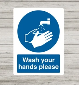 Metal Signs, Wash Your Hands Please, Health and Safety Metal Sign, Plaque Tin - Picture 1 of 1