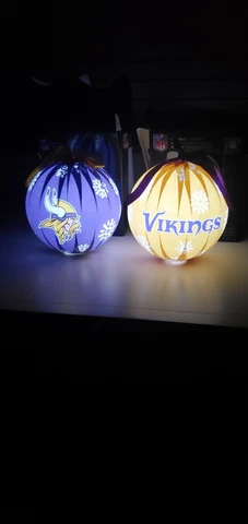 Minnesota Vikings NFL LED Light Up 6" Ball Ornaments Cover