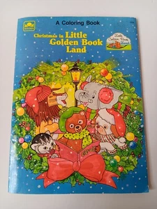 Vtg 1989 Christmas In Little Golden Book Land Coloring Book, Preowned Unused - Picture 1 of 7