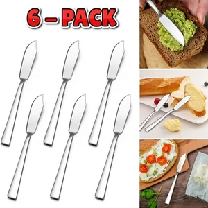 6-Pack Butter Spreader Knife Set, 7-Inch Stainless Steel Cheese Knives Silver - Picture 1 of 7