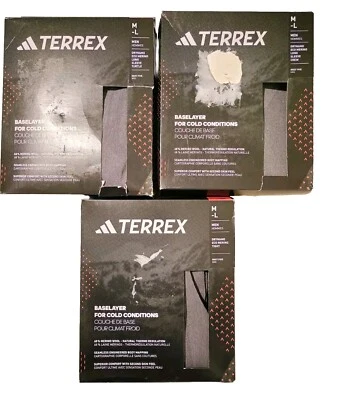 Adidas Terrex men's base layer Top x2 & leggings M / L Grey SUPERSET (save £15)! - Image 1 of 4