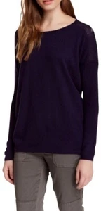 VINCE Cashmere Perforated Back Dark Purple Sweater, XXS XS (Missing Fabric Tag) - Picture 1 of 9