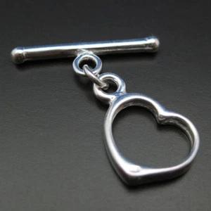 PLATA ESTERLINA 925 BROCHE DE PALANCA - Forma de corazón - 12 mm - Imagen 1 de 2