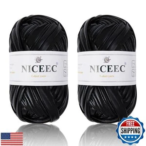 NICEEC 2 Skeins Metal T-Shirt Yarn, Bright, Glossy, Crochet and Knitting, Fab - Picture 1 of 5