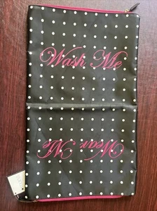 Macys Travel Bag, Wash Me Wear Me, Dual Sided Sorter, Zip, Black Polka Dot, NWT - Picture 1 of 11
