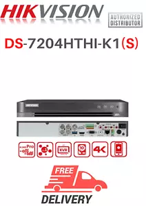 Hikvision DS-7204HTHI-K1(S) 4 canales Turbo HD DVR, 4 canales video y 4 canales entrada de audio - Imagen 1 de 1