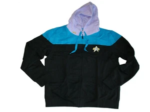 Star Trek Giacca Uomo Full Zip con Cappuccio Viola, Blu e Nero NUOVO - Foto 1 di 3