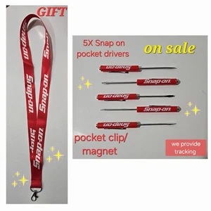 5 Red Snap on tools Pocket screwdrivers per order + Gift Snap On Lanyard Promo ! - Picture 1 of 10