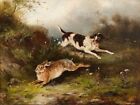 Handmade Oil Painting repro Otto Grashey Hare Strikes the Hook, 1879 24"x36"