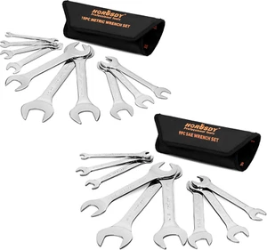 HORUSDY 18-teiliges superdünnes Maulschlüssel-Set mit Rolltasche, CR-V Stahl S - Bild 1 von 12