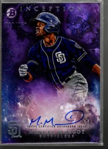 A0015- 2016 Bowman Inception Prospect Autogramme Lila #PAMM Manuel Margot /150 - Bild 1 von 2