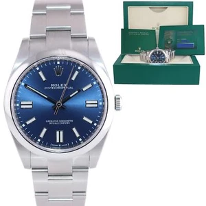 2023 NEW PAPERS Rolex Oyster Perpetual 41mm Blue Stick Oyster 124300 Watch Box - Picture 1 of 8