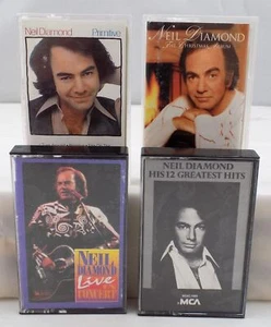 Cassette Tape Lot x4 NEIL DIAMOND Greatest Hits Primitive Christmas Album Live - Picture 1 of 10