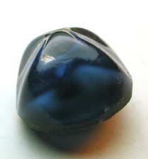 Vintage Moonglow Glass Button Black Base & High Swirl Dome Design Unusual! 9/16"