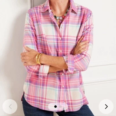 Talbot’s FLANNEL MODERN CLASSIC PLAID SHIRT. NWT SIZE M - Image 1 of 4