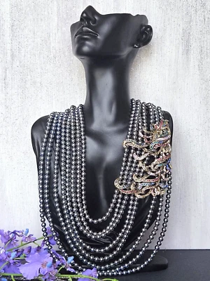 Collar Heidi Daus "Phoenix Rising" Cristal y Perla Multi-Hebra Distintivo -NUEVO CON ETIQUETAS Foto 1 de 4