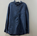 Foundry Men's Blue Cotton Long Sleeve Collared Button-Down Shirt Size Xlt