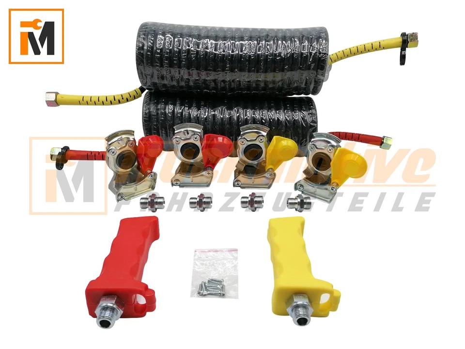 Kupplungskopf Set M16 mit Spiralkabel, Reduzierstück u. Handgriff LKW Agrar NFZ - Bild 1 von 1