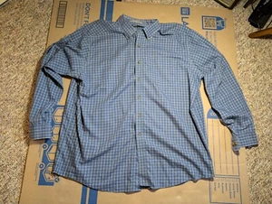 LL Bean Traditional Fit Button Down Shirt Mens XL Blue Check Flannel Long Sleeve - Picture 1 of 7
