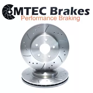 BMW E90 318d LCi 07-11 Front Performance Brake Discs Drilled Grooved 300mm - Picture 1 of 6