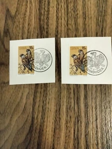 SWA- SOUTH WEST AFRICA- USED Rare Birds of SWA 13/02/1974  2 X 15c - Picture 1 of 2