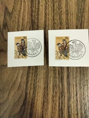 SWA- SOUTH WEST AFRICA- USED Rare Birds of SWA 13/02/1974  2 X 15c - Image 1 of 2