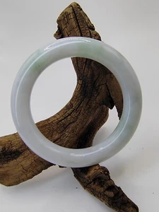 56.80mm Icy Light Lavender/Green Jadeite Jade Bangle Bracelet # 77g # 385 carat - Picture 1 of 24