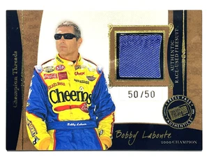 BOBBY LABONTE 2006 Legends RACE USED FIRESUIT CHAMPIONSHIP THREADS 50/50 Card - Picture 1 of 2