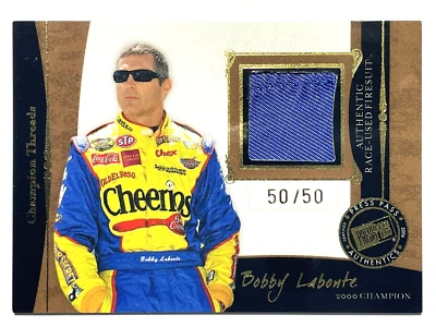 BOBBY LABONTE 2006 Legends RACE USED FIRESUIT CHAMPIONSHIP THREADS 50/50 Card - Image 1 of 2