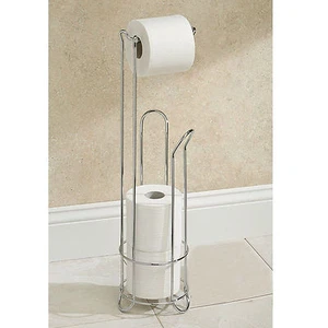 Free Standing 3 Roll Chrome Toilet Paper Tissue Dispenser Storage Holder Stand - Picture 1 of 1