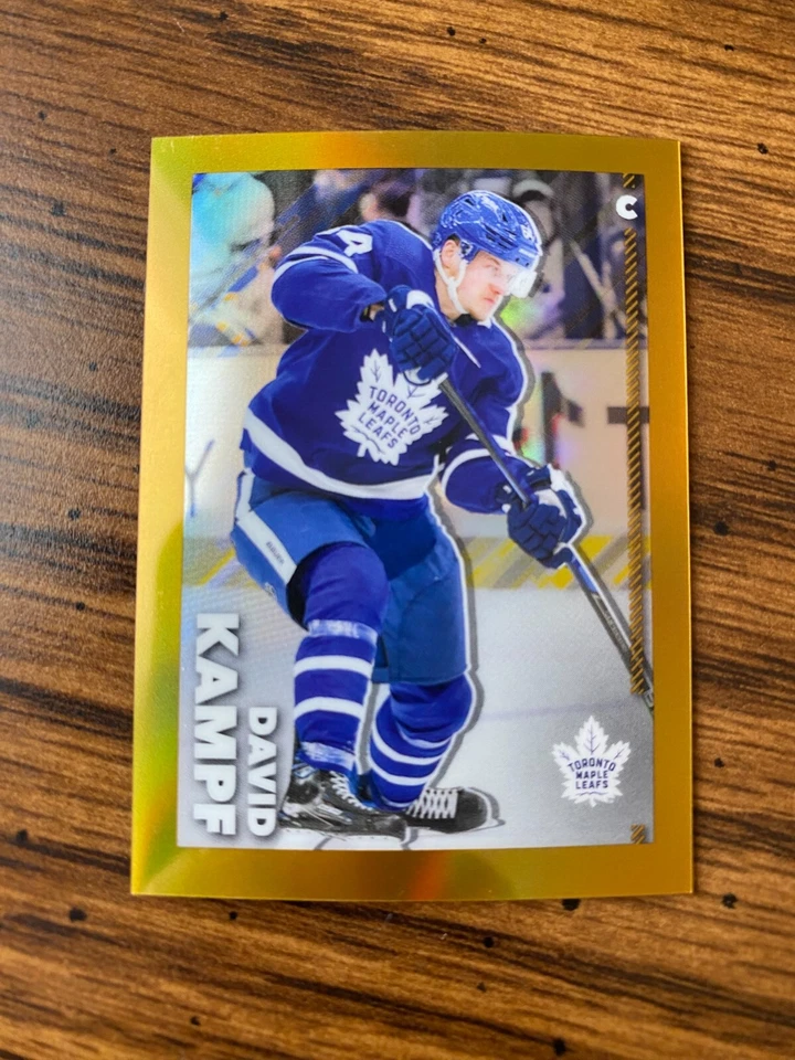 DAVID KAMPF 2022-23 Topps Chrome NHL Sticker Gold Refractor SP /50 Leafs - Image 1 of 1