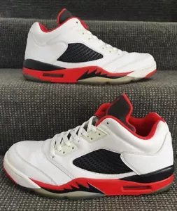 🔶2016 NIKE AIR JORDAN 5 RETRO LOW US 12.5 EU 47 FIRE RED V BRED 819171-101 - Picture 1 of 12