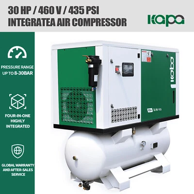 30HP 435Psi Rotary Screw Air Compressor With Refrigerated Dryer+ tank 3PH 460V - Image 1 of 4