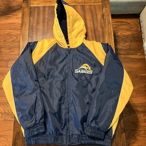 G III Sports Buffalo Sabres Hooded Bomber 90s Style Jacket XL Carl Banks Cover