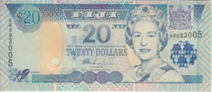 Fidschi Inseln Banknote P.107a 20 Dollars (2002) QE II UNC YYY WE COMBIN - Bild 1 von 2