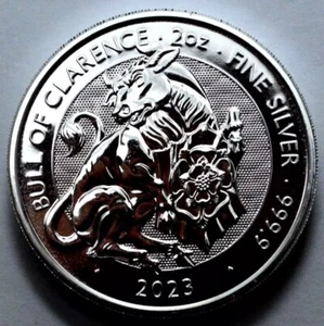2023 2 oz British Silver Tudor Beasts Bull of Clarence Coin (BU) - Picture 1 of 11