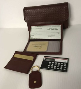Vintage Prince Gardner Women  Brown Leather Card Holder & Checkbook Wallet Cal