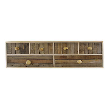 6 Drawer Unit, Driftwood Effect Drawers With Pebble Handles, Freestanding or Wal