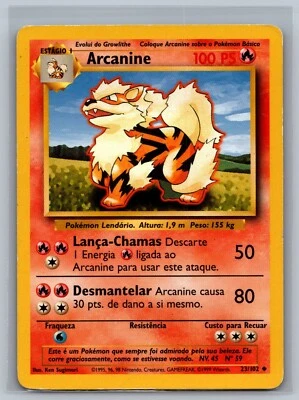 Pokemon TCG PORTUGUESE Arcanine #23/102 READ CCG Base Set - Image 1 of 2