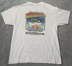 T-shirt vintage Hurricane Katrina & Rita 2005 uomo salvataggio e soccorso disastro taglia L - Foto 1 di 10