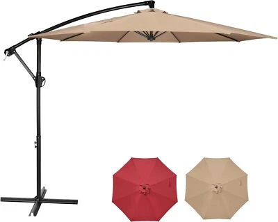 SIMPLE DELUXE 10 FT Cantilever Patio Parasol Umbrellas Outdoor Pool Offset Hanging Umbrella