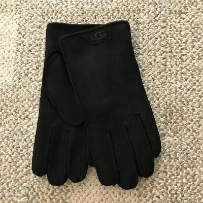 Guantes de piel de oveja UGG totalmente forrados ribete de cuero cálido invierno $145 para hombre L grandes Foto 1 de 3