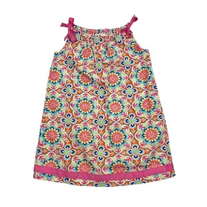 Hanna Andersson Mädchen mehrfarbig bedruckt Bindeband Kissenbezug Kleid Größe 6-7 - Bild 1 von 5