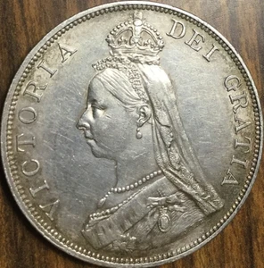 1889 GREAT BRITAIN SILVER DOUBLE FLORIN - Picture 1 of 2