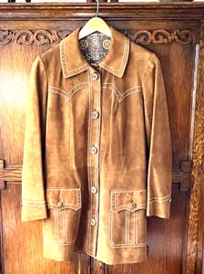 Cappotto pelle scamosciata vintage taglia 10 SPAGNA - Foto 1 di 8