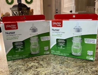 Playtex Baby Nurser with Drop-Ins Liners Baby Bottles, 4 Oz - 6 Bottles in total - Image 1 of 4